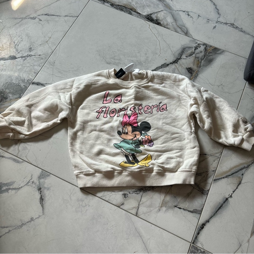 Zara Cream Top with Cartoon Design